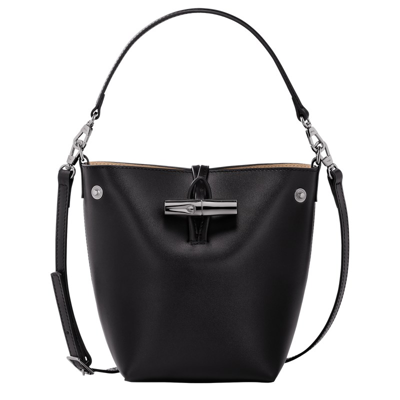 Longchamp Le Roseau XS Bucket bag - Leather Crossbody bags Black | PQ45-A5AY