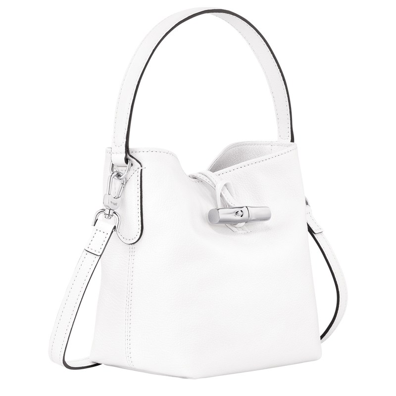 Longchamp Le Roseau XS Bucket bag - Leather Crossbody bags White | FR56-J2UG