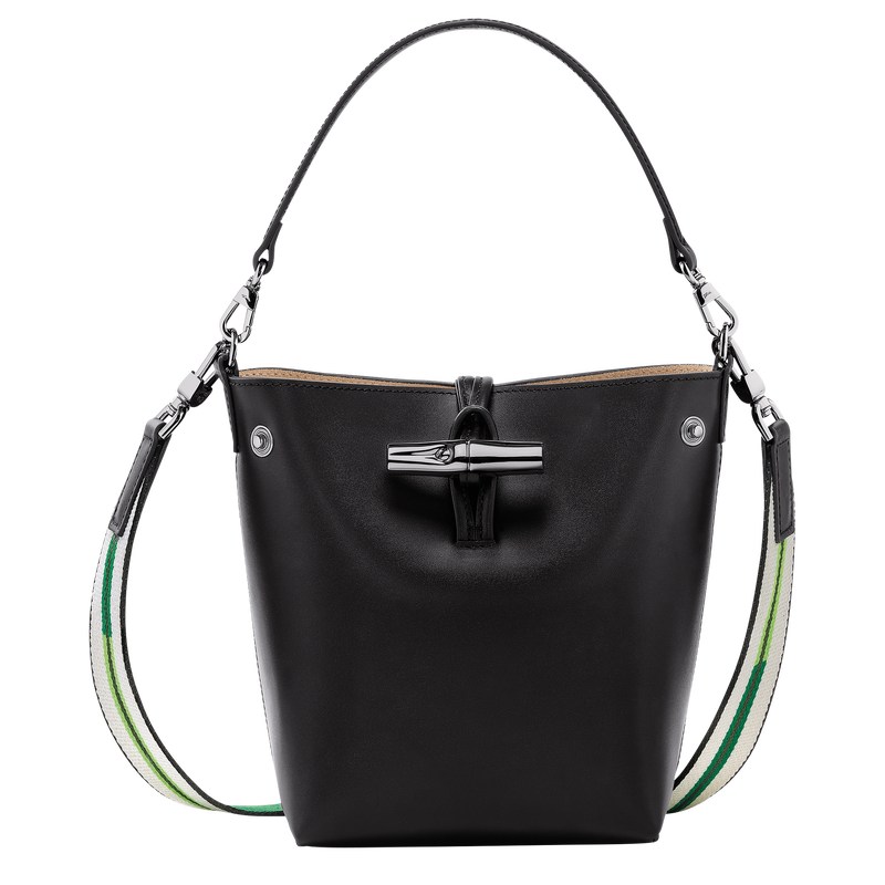 Longchamp Le Roseau XS Bucket bag - Leather Crossbody bags Black | YK04-L2AU