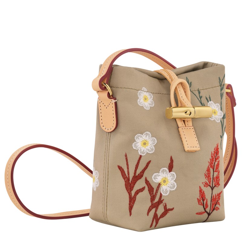 Longchamp Le Roseau XS Crossbody bag - Canvas Crossbody bags Oat | DW14-I3PL