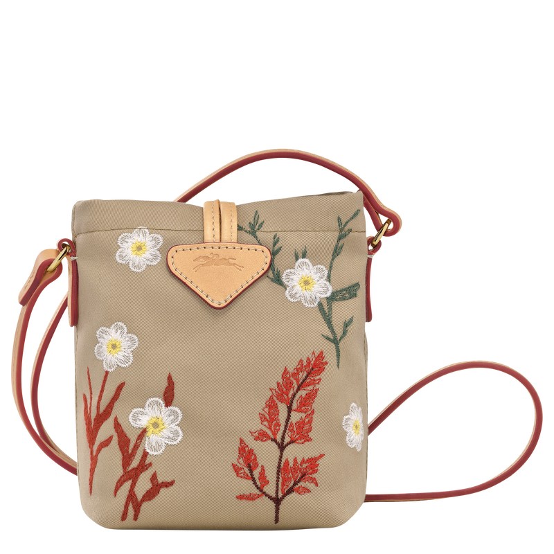 Longchamp Le Roseau XS Crossbody bag - Canvas Crossbody bags Oat | DW14-I3PL