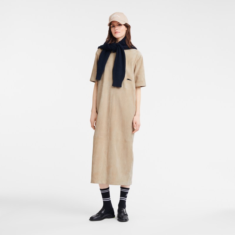 Longchamp Leather long dress - Leather Dresses & Skirts Linen | AI73-F4XG