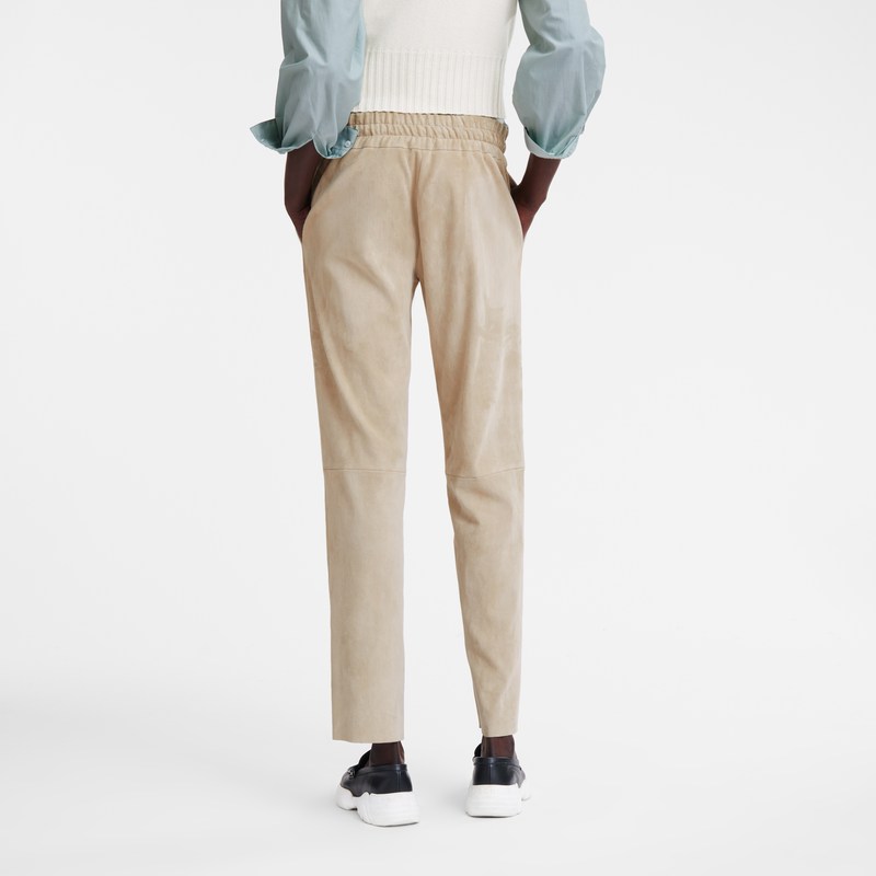 Longchamp Leather straight pants - Leather Trousers & shorts Linen | CL98-S8GV