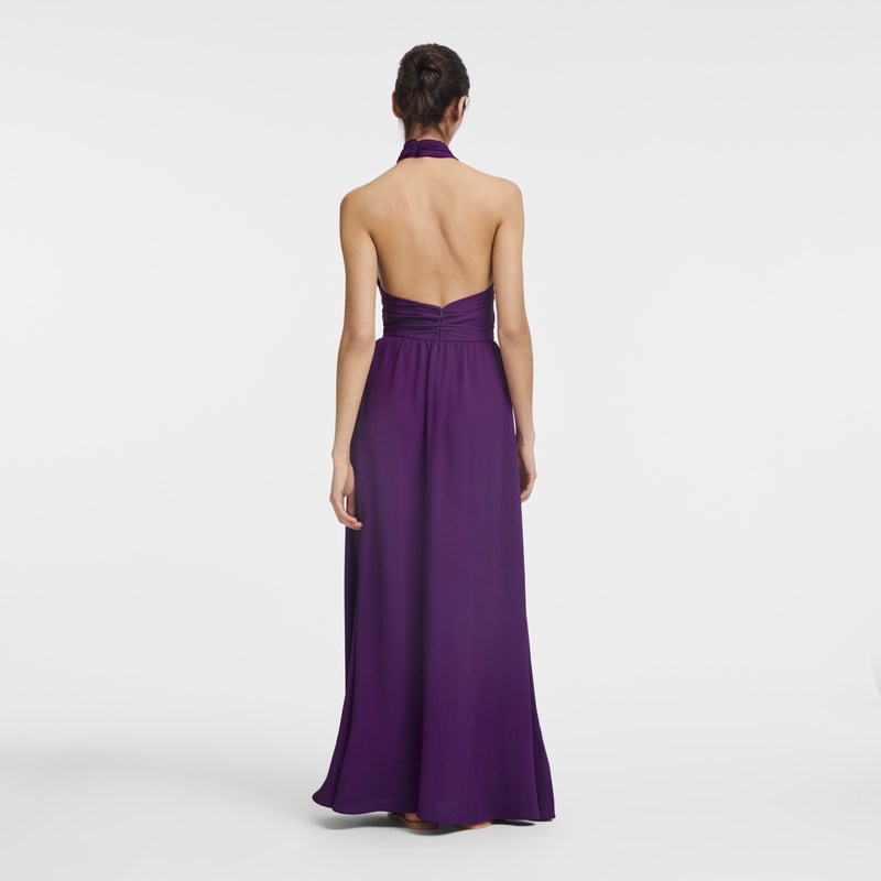 Longchamp Long dress - Crepe Dresses & Skirts Violet | KT61-I7SC