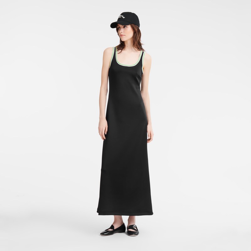 Longchamp Long dress - Jersey Dresses & Skirts Black | OD53-G6SQ