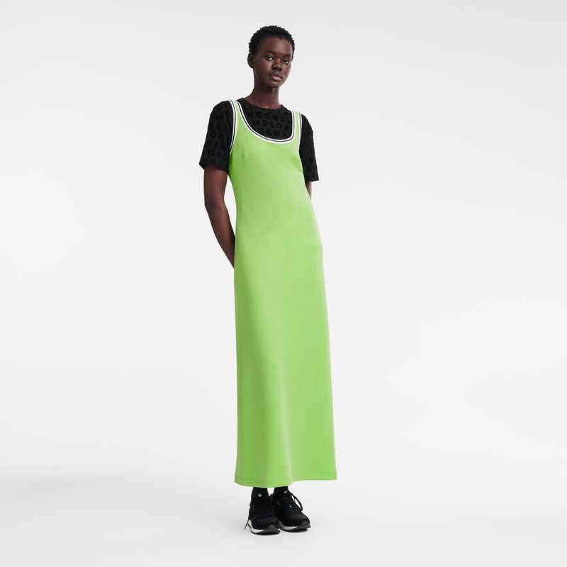 Longchamp Long dress - Jersey Dresses & Skirts Green Light/Strawberry | KC42-G8XR