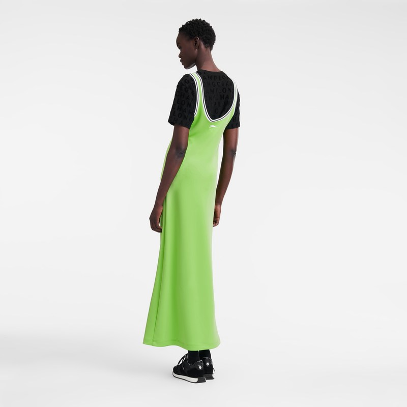 Longchamp Long dress - Jersey Dresses & Skirts Green Light/Strawberry | KC42-G8XR