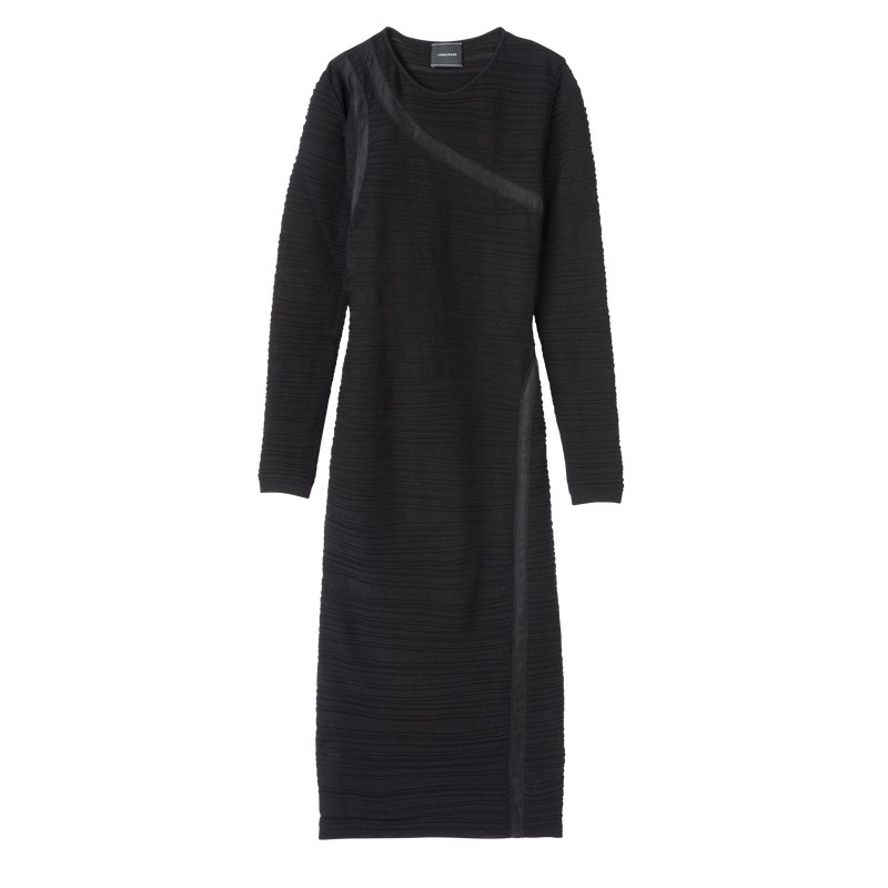 Longchamp Long dress - Knit Dresses & Skirts Black | SB72-P7AB