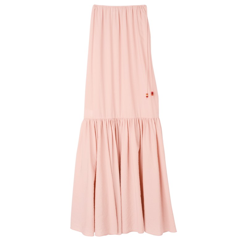 Longchamp Long skirt - Crepe Dresses & Skirts Nude | ZP93-K9YV