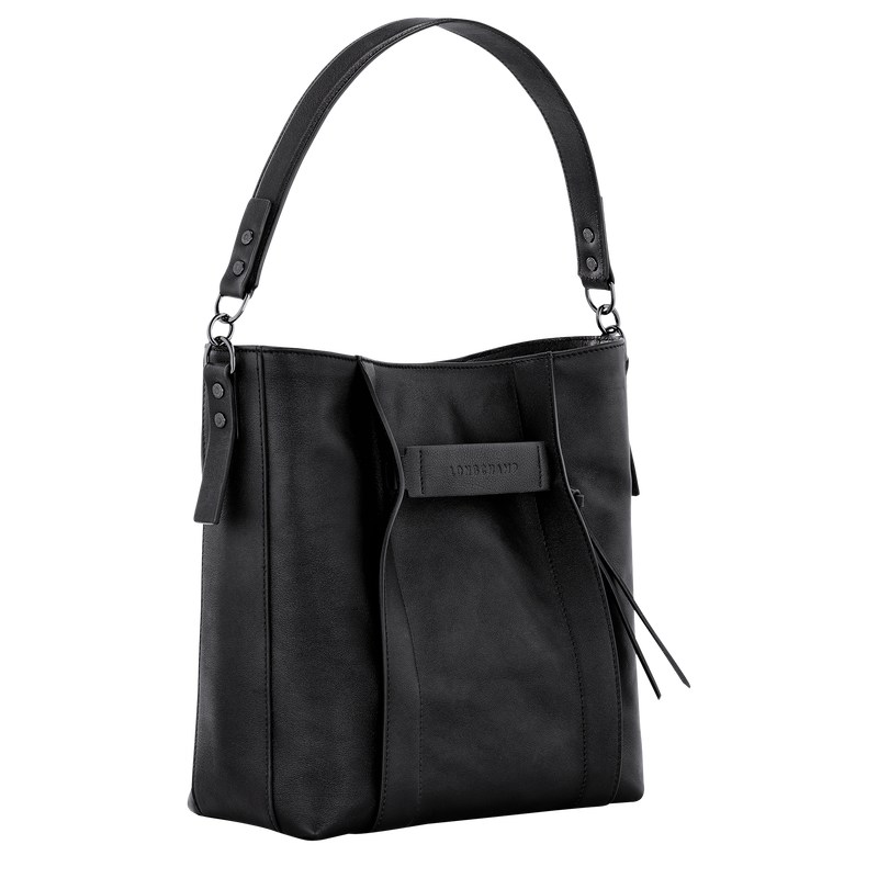 Longchamp Longchamp 3D M Hobo bag - Leather Shoulder bags Black | IJ11-F1ST