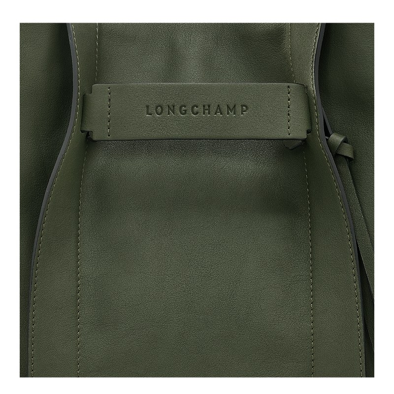 Longchamp Longchamp 3D M Hobo bag - Leather Shoulder bags Khaki | PZ95-Y1LI