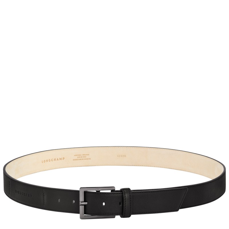 Longchamp Longchamp 3D Men\'s belt - Leather Belts Black | YB09-O4NT