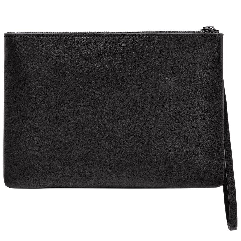 Longchamp Longchamp 3D Pouch - Leather Pouches & Cases Black | IY46-P7QO