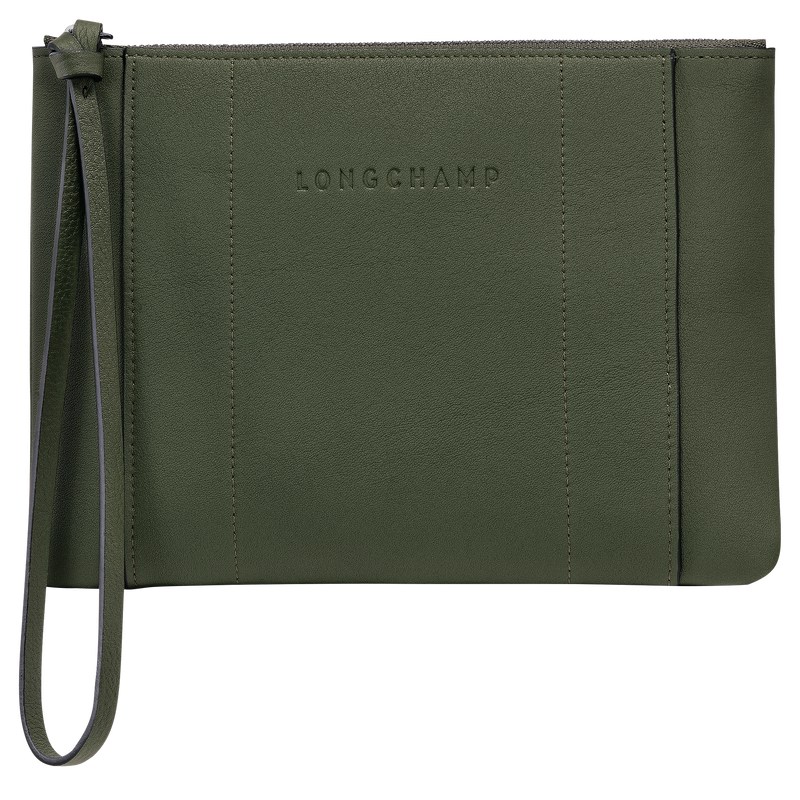 Longchamp Longchamp 3D Pouch - Leather Pouches & Cases Khaki | OW03-H0EN