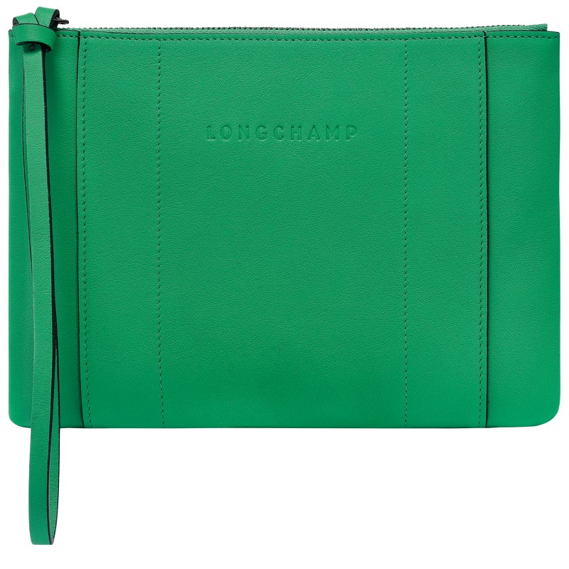 Longchamp Longchamp 3D Pouch - Leather Pouches & Cases Green | WO96-J6OH