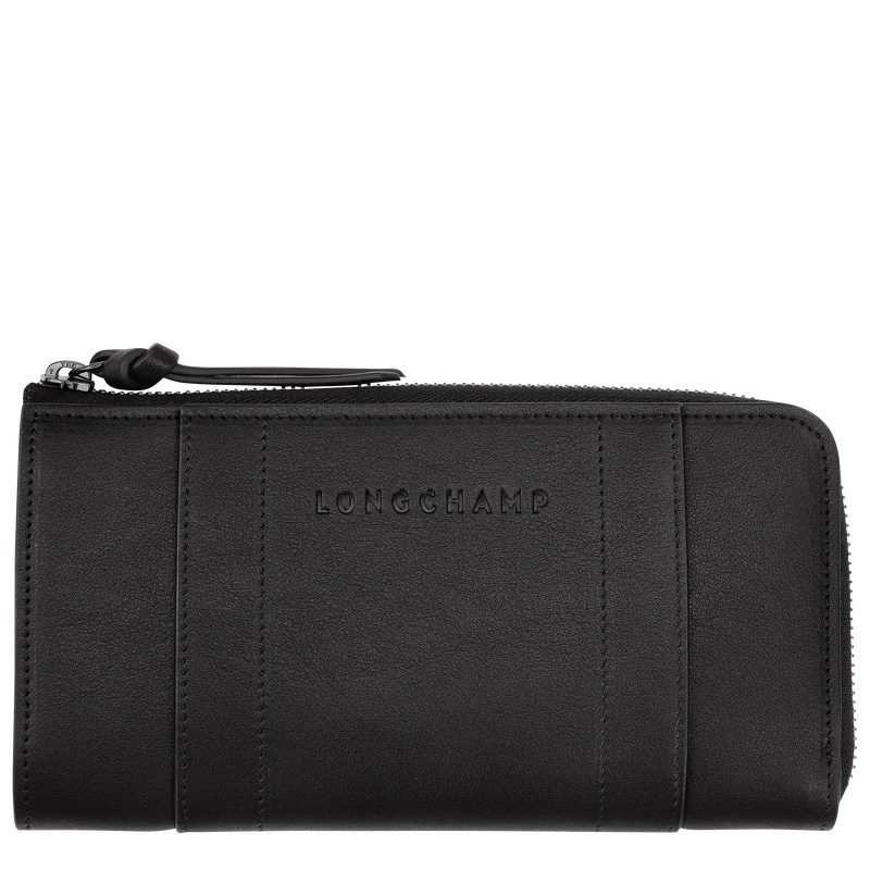 Longchamp Longchamp 3D Zip around wallet - Leather Wallets Black | UL70-D8HK