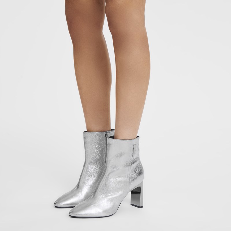 Longchamp Longchamp Métal - Leather Boots & Booties Silvery | YJ46-N6GI