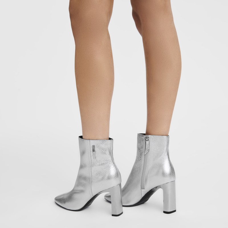 Longchamp Longchamp Métal - Leather Boots & Booties Silvery | YJ46-N6GI