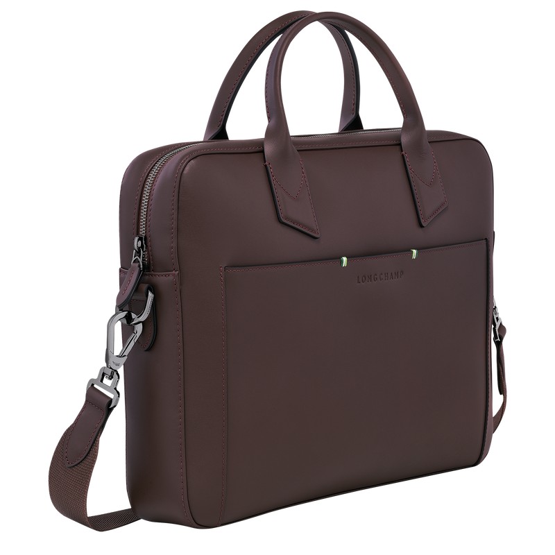 Longchamp Longchamp sur Seine Briefcase - Leather Briefcase Mocha | HG91-T4DN