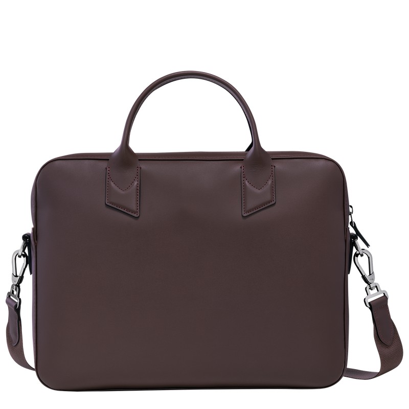 Longchamp Longchamp sur Seine Briefcase - Leather Briefcase Mocha | HG91-T4DN