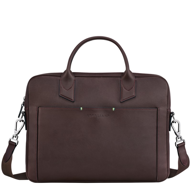 Longchamp Longchamp sur Seine Briefcase - Leather Briefcase Mocha | HG91-T4DN