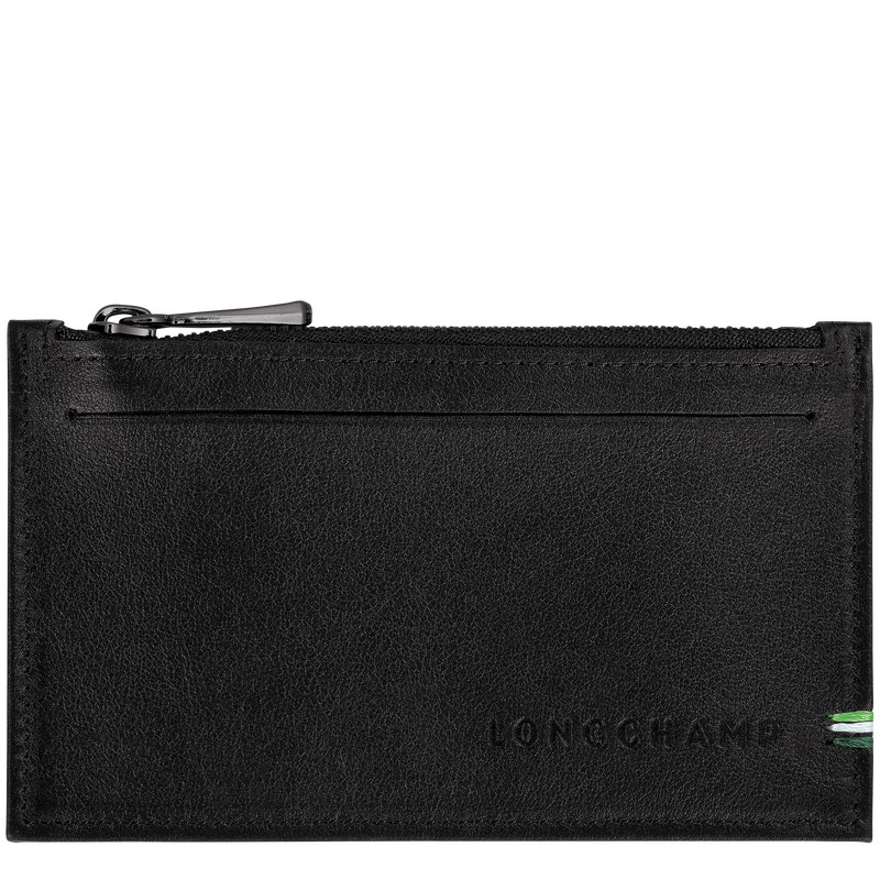 Longchamp Longchamp sur Seine Coin purse - Leather Cardholders & Coin purses Black | YW49-F7AS