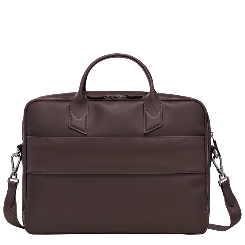 Longchamp Longchamp sur Seine M Briefcase - Leather Briefcase Mocha | KK53-R6LO