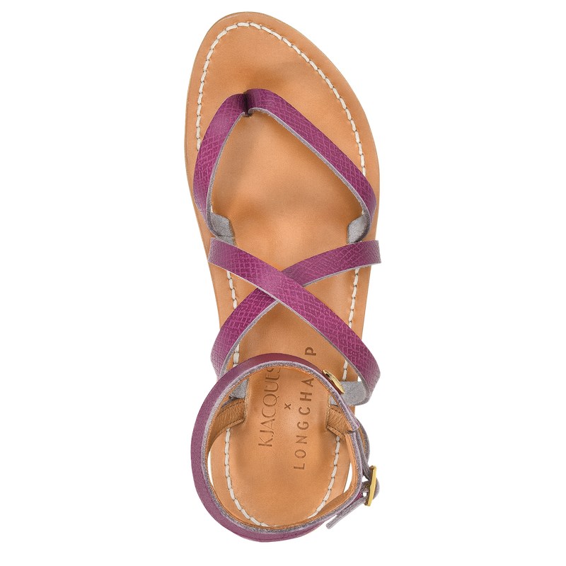 Longchamp Longchamp x K.Jacques Sandals - Leather Sandals Violet | OV64-E2ZB