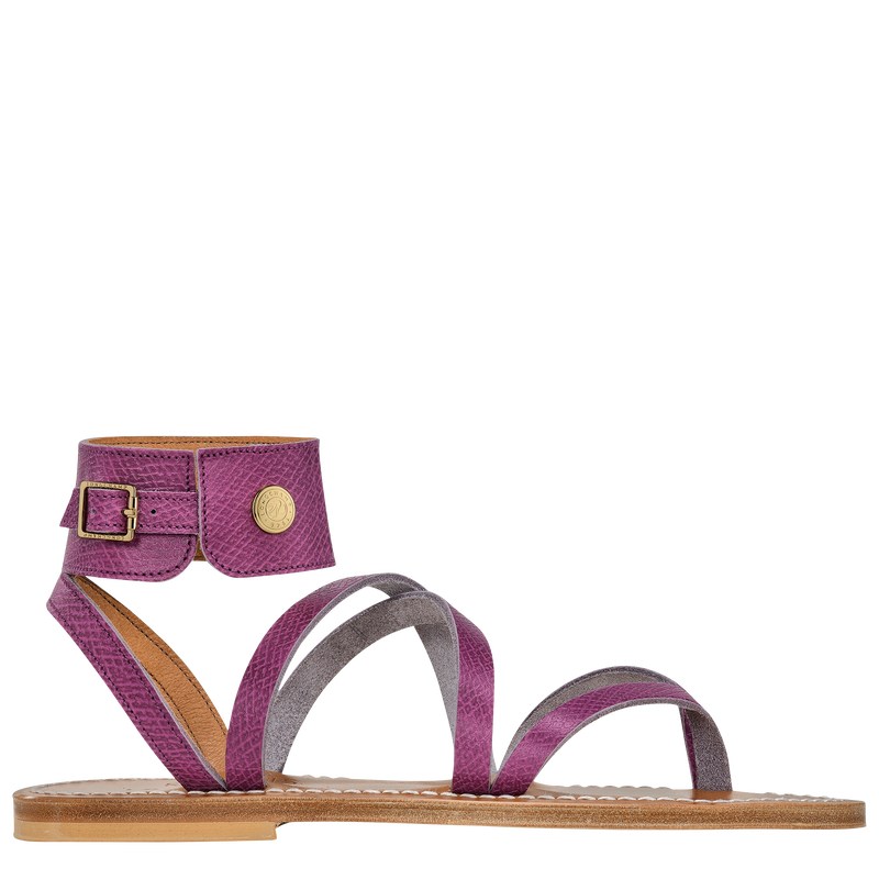 Longchamp Longchamp x K.Jacques Sandals - Leather Sandals Violet | OV64-E2ZB