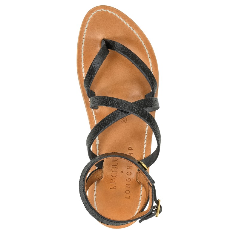 Longchamp Longchamp x K.Jacques Sandals - Leather Sandals Black | CP50-H0SG