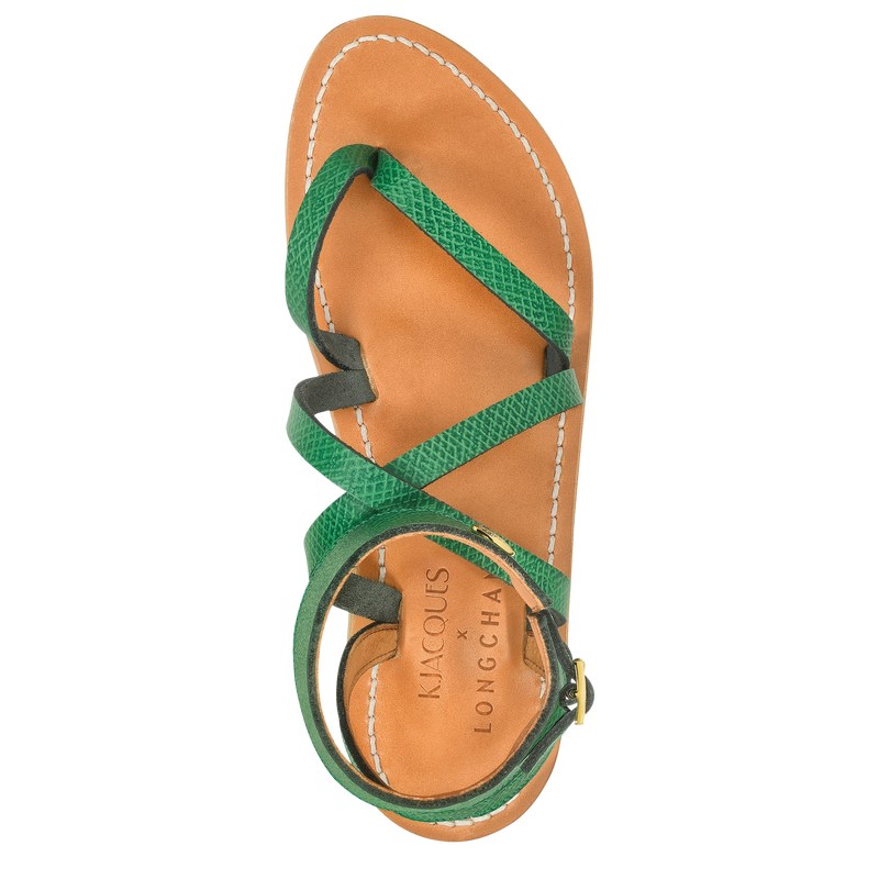 Longchamp Longchamp x K.Jacques Sandals - Leather Sandals Green | RU80-Z6DL