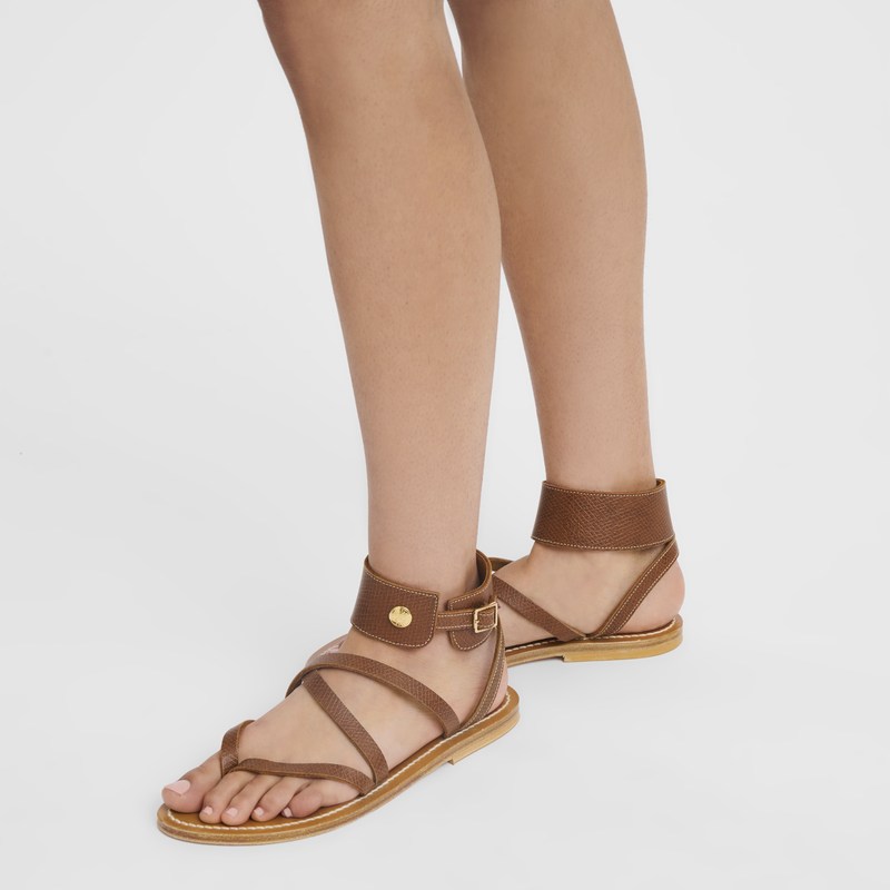 Longchamp Longchamp x K.Jacques Sandals - Leather Sandals Brown | SS76-L4SR