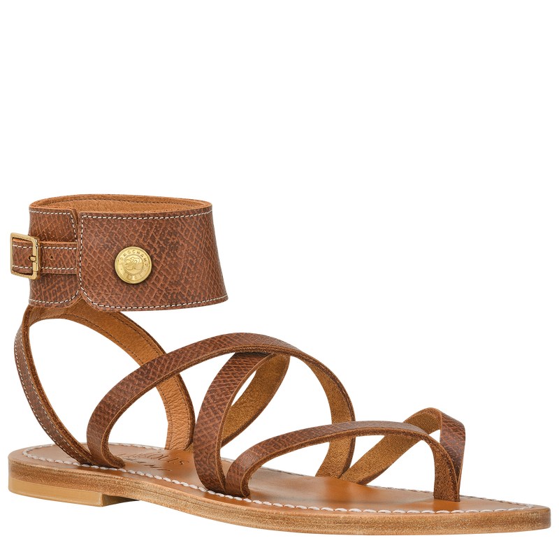 Longchamp Longchamp x K.Jacques Sandals - Leather Sandals Brown | SS76-L4SR