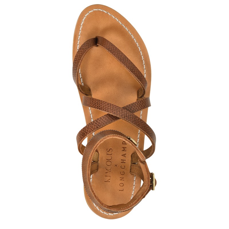 Longchamp Longchamp x K.Jacques Sandals - Leather Sandals Brown | SS76-L4SR