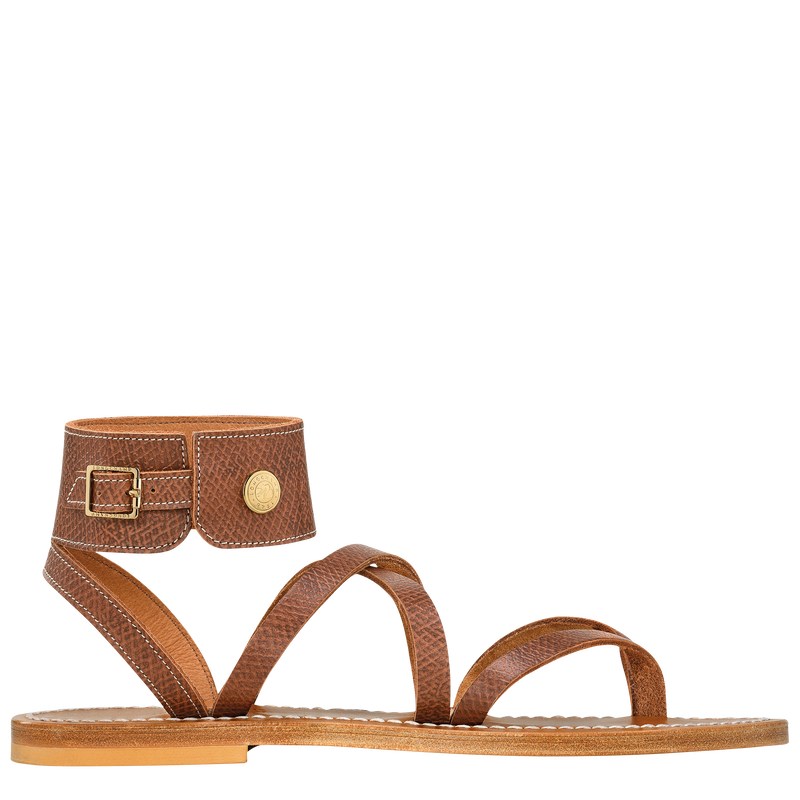 Longchamp Longchamp x K.Jacques Sandals - Leather Sandals Brown | SS76-L4SR