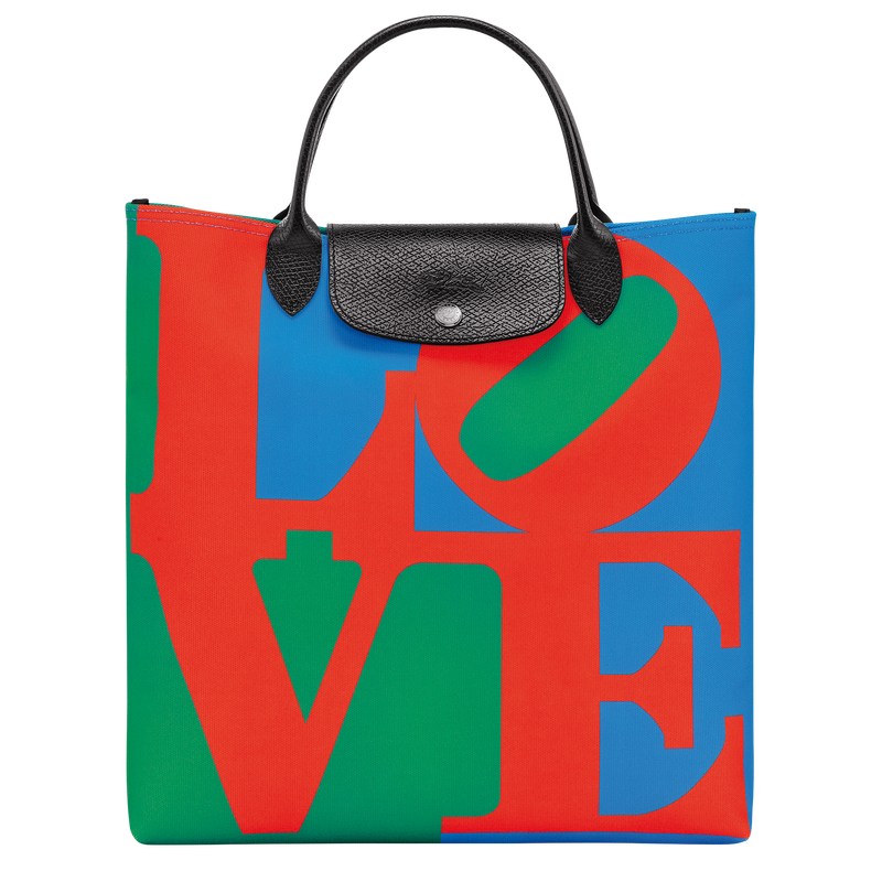 Longchamp Longchamp x Robert Indiana L Handbag - Canvas Handbags Red/Navy | GP04-Q2FZ