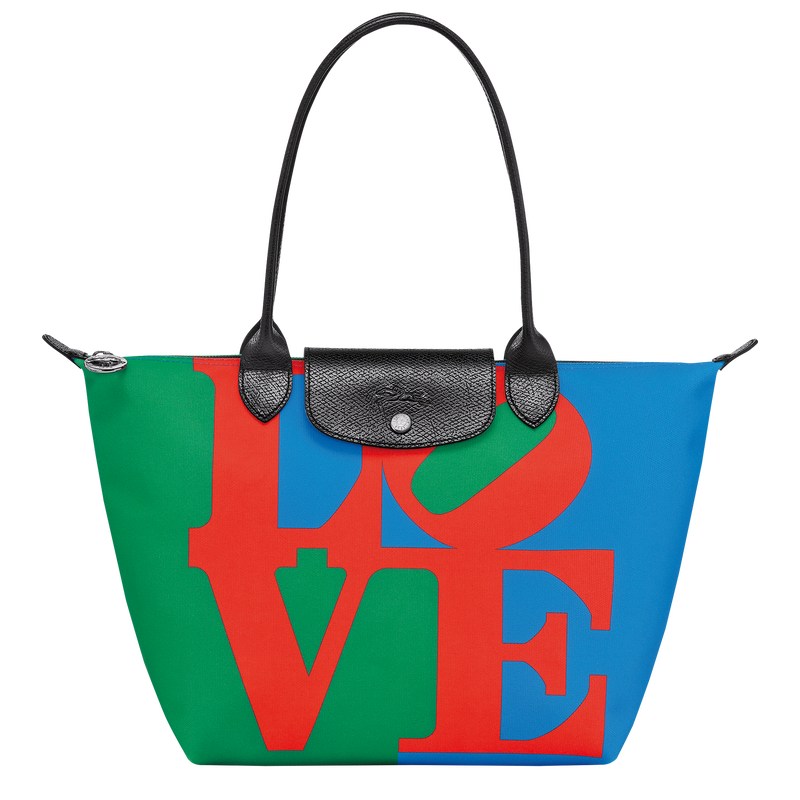 Longchamp Longchamp x Robert Indiana M Tote bag - Canvas Shoulder bags Red/Navy | OX01-F3CW