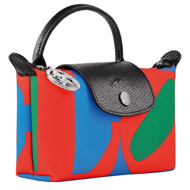 Longchamp Longchamp x Robert Indiana Pouch - Canvas Pouches & Cases Red/Navy | MQ11-U5OZ