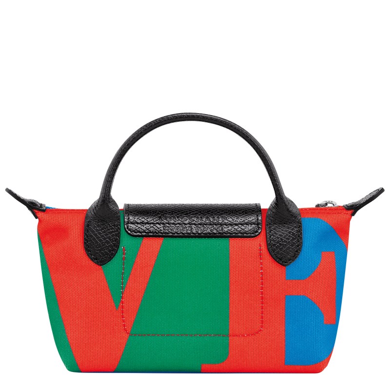 Longchamp Longchamp x Robert Indiana Pouch - Canvas Pouches & Cases Red/Navy | MQ11-U5OZ