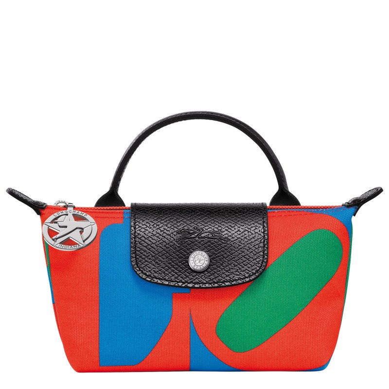 Longchamp Longchamp x Robert Indiana Pouch - Canvas Pouches & Cases Red/Navy | MQ11-U5OZ