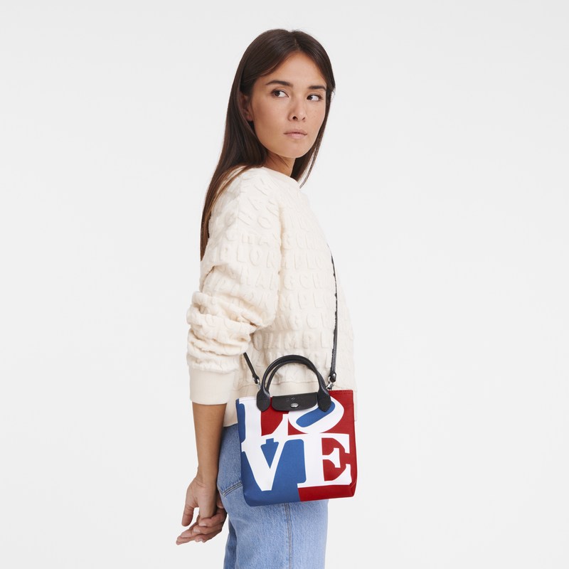 Longchamp Longchamp x Robert Indiana XS Crossbody bag - Canvas Handbags White | QS01-E4WZ