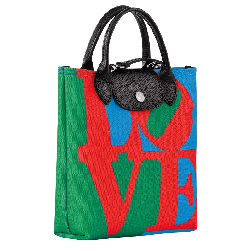 Longchamp Longchamp x Robert Indiana XS Crossbody bag - Canvas Handbags Red/Navy | PH20-Q8FJ