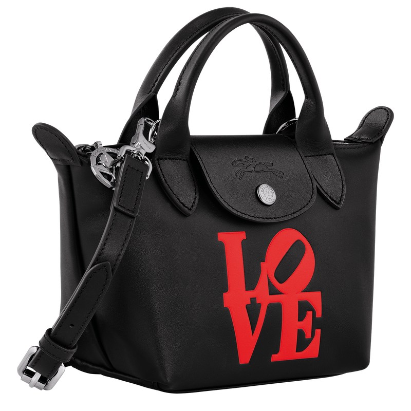 Longchamp Longchamp x Robert Indiana XS Handbag - Leather Handbags Black | ZO20-V6YK