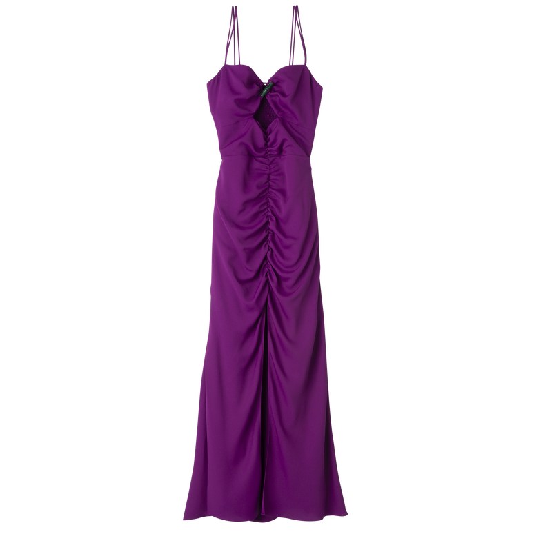 Longchamp Midi dress - Crepe Dresses & Skirts Violet | RS61-J5HJ