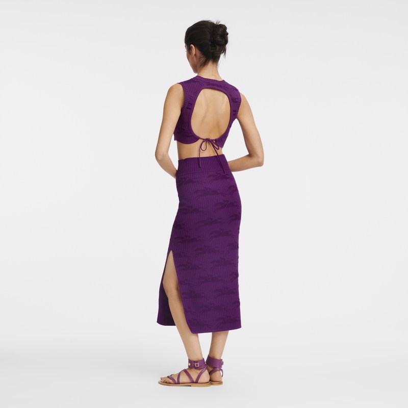 Longchamp Midi skirt - Knit Dresses & Skirts Violet | KB26-Y7YK