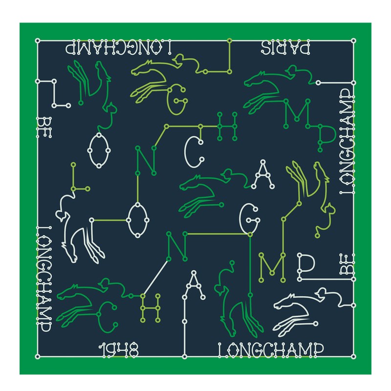 Longchamp Parcours Longchamp Silk scarf 50 - OTHER Silk Scarves Navy | RM64-F2LA