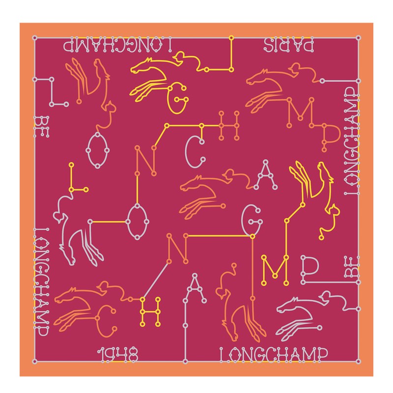 Longchamp Parcours Longchamp Silk scarf 50 - OTHER Silk Scarves Magenta | OW31-N5BU