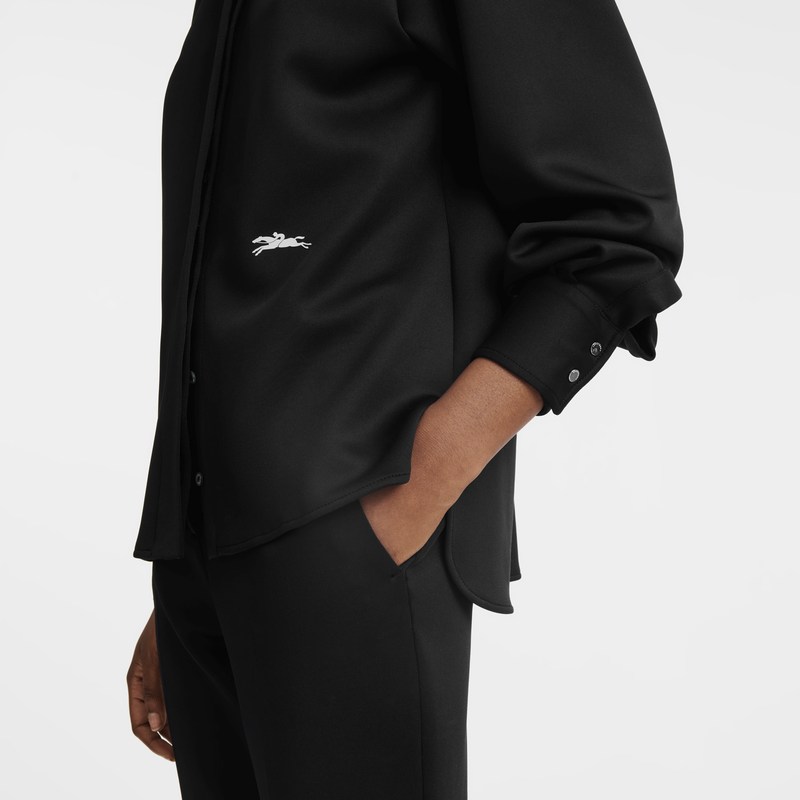 Longchamp Shirt - Jersey Tops & Blouses Black | JQ39-R6BF