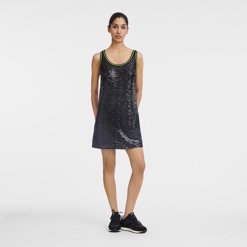 Longchamp Short dress - Sequin Dresses & Skirts Black | JI31-J7GI