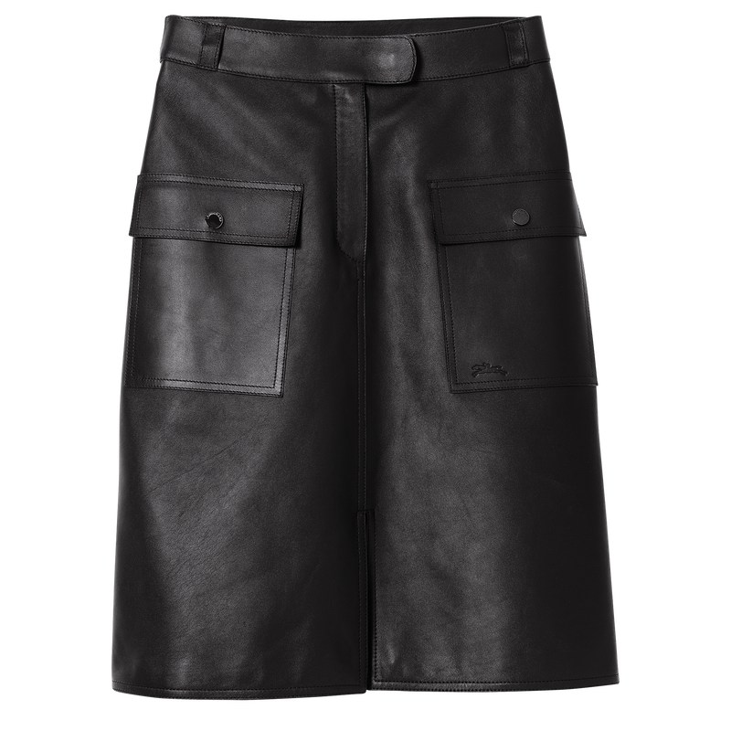 Longchamp Skirt - Lambskin Dresses & Skirts Black | WK02-P4GM